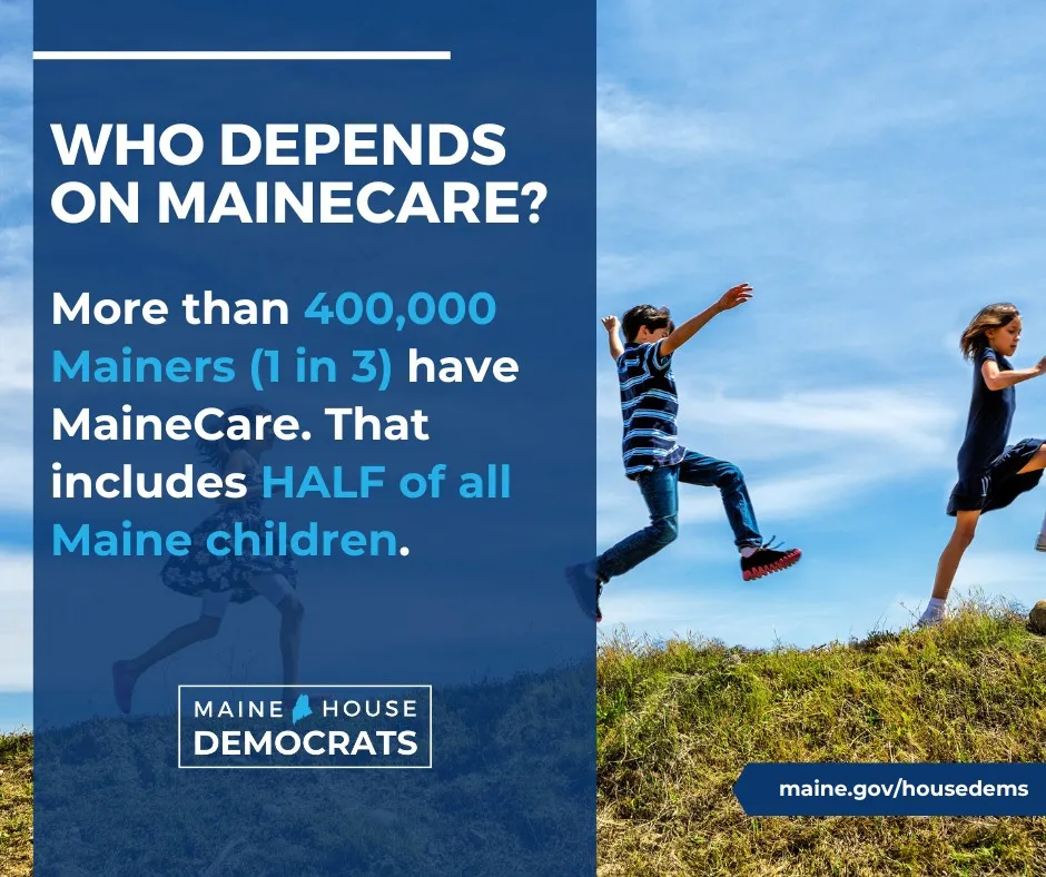 Maine House Democrats social post celebrating MaineCare enrollment numbers